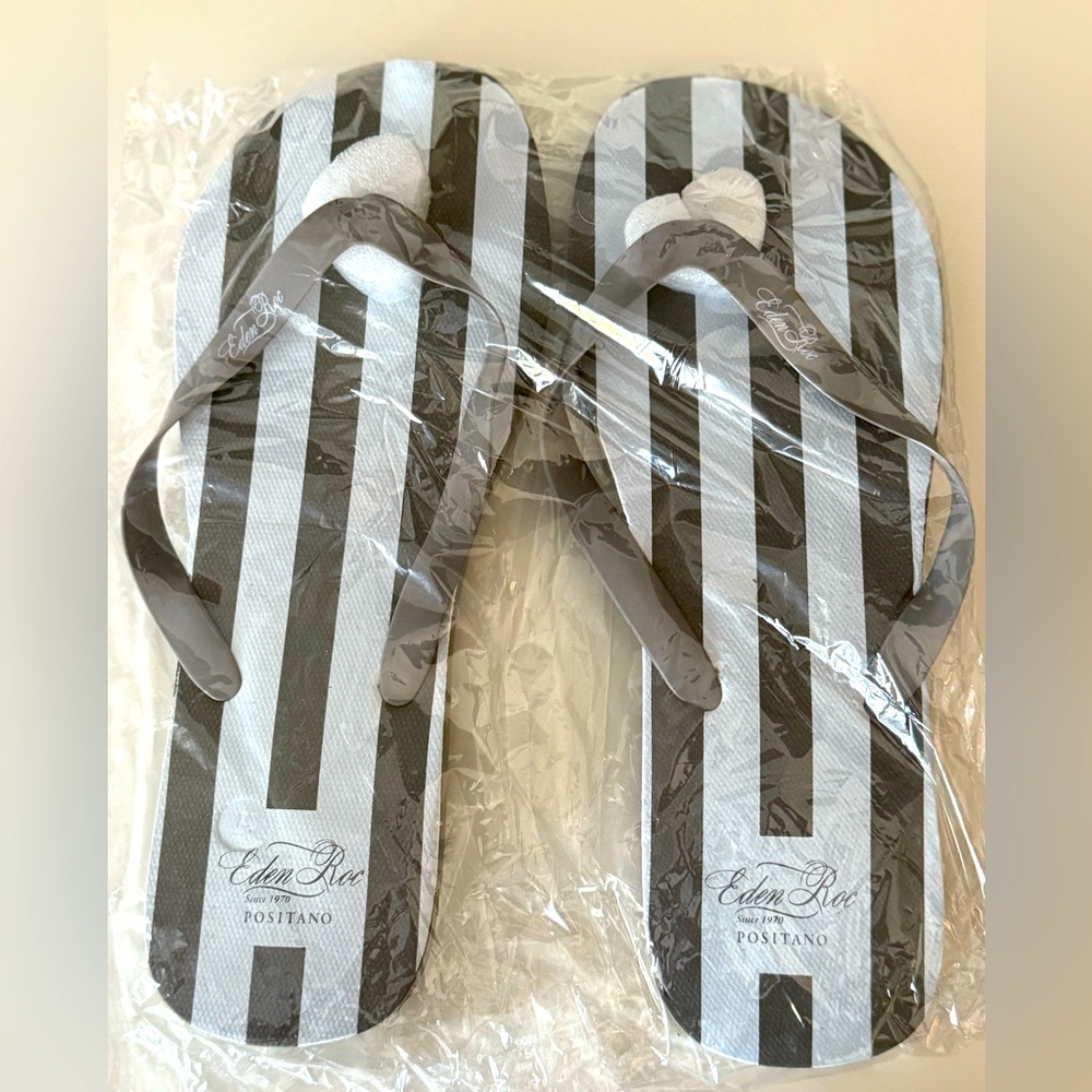 NEW Eden Roc Positano Striped Flip Flops Size 11 1/2 Unisex